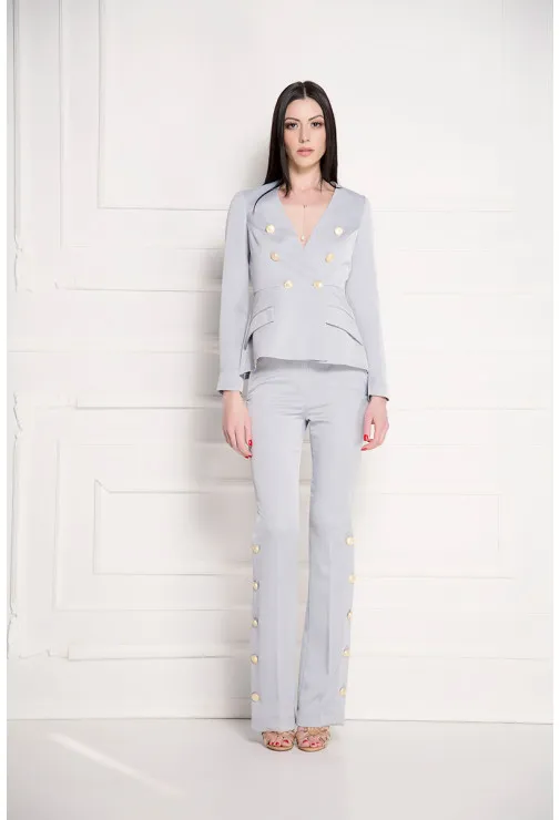 Pantalone jednobojne sive