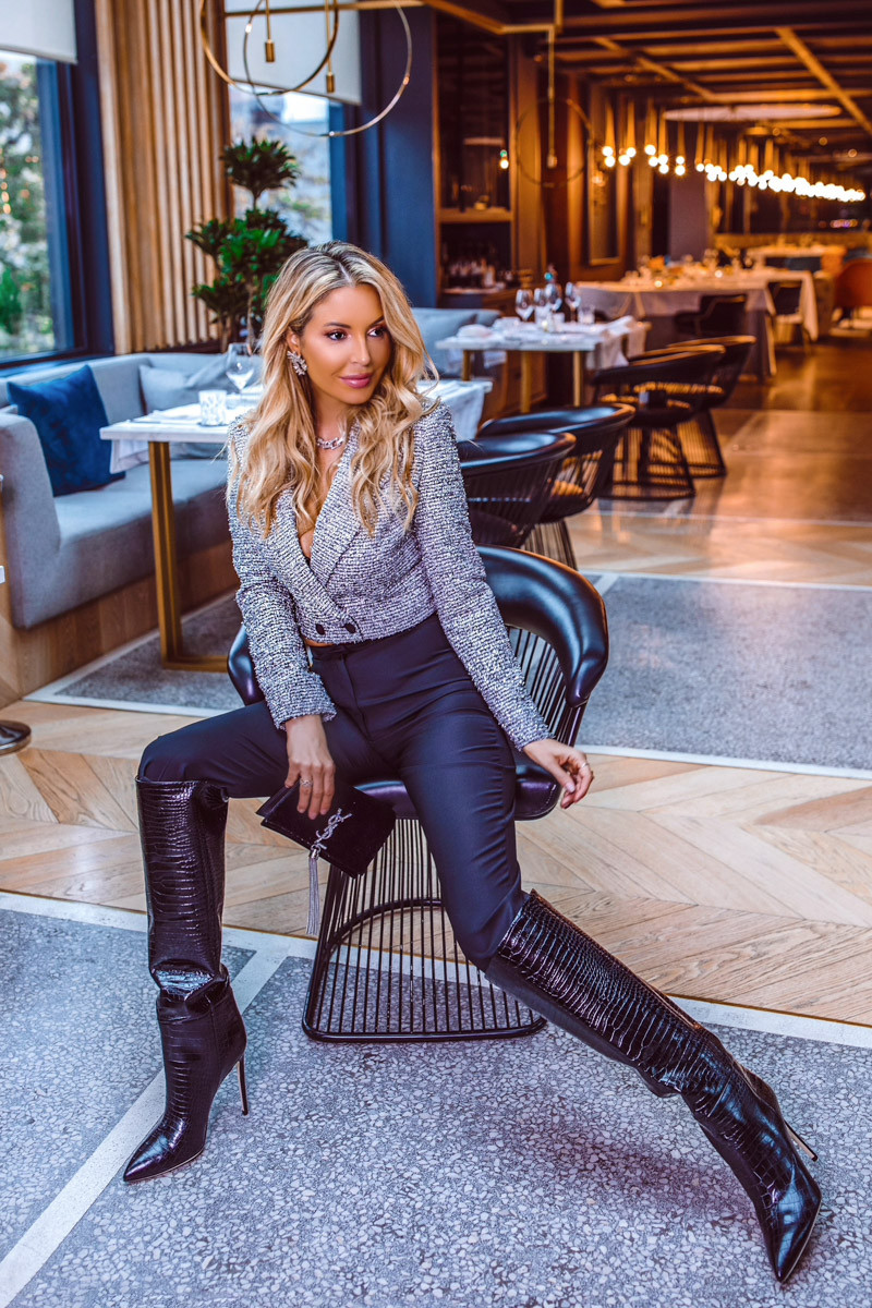 SILVER TWEED BLAZER