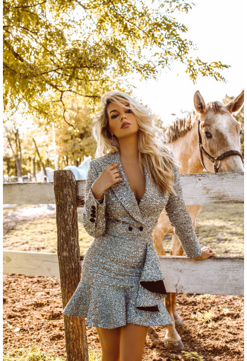 SILVER TWEED BLAZER