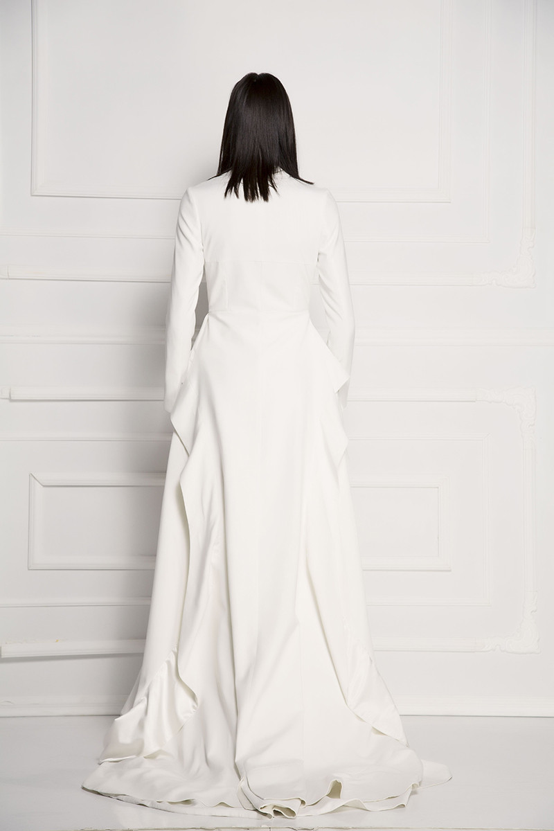 White corset gown blazer
