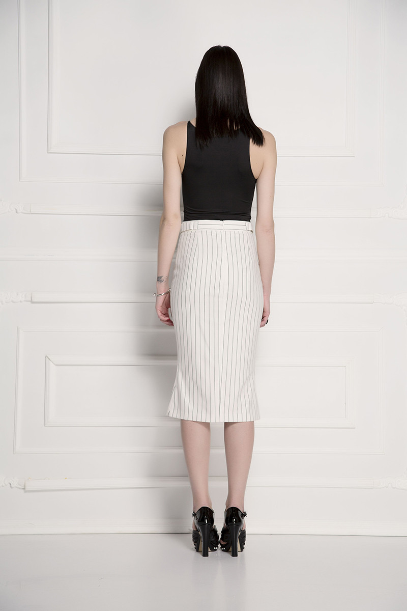 High waist stripe skirt