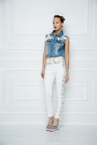 Lace Denim Vest 