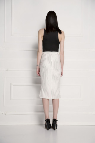 High waist stripe skirt