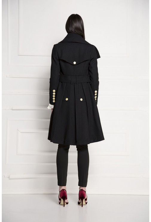 Double-breasted wool coat 