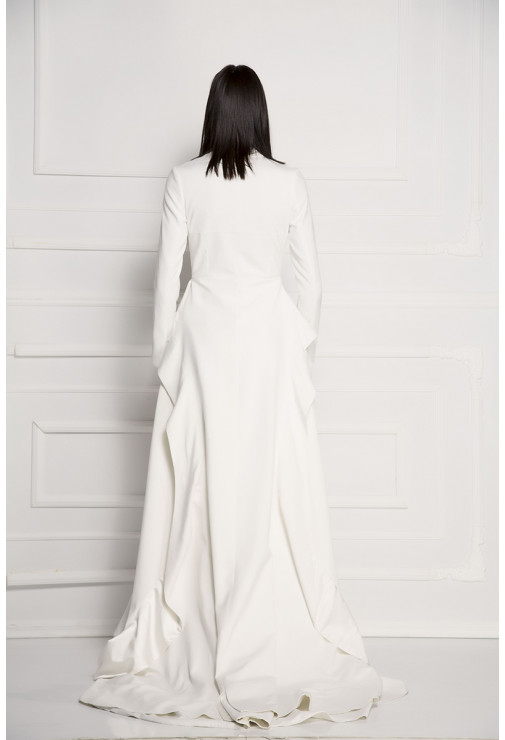 White corset gown blazer