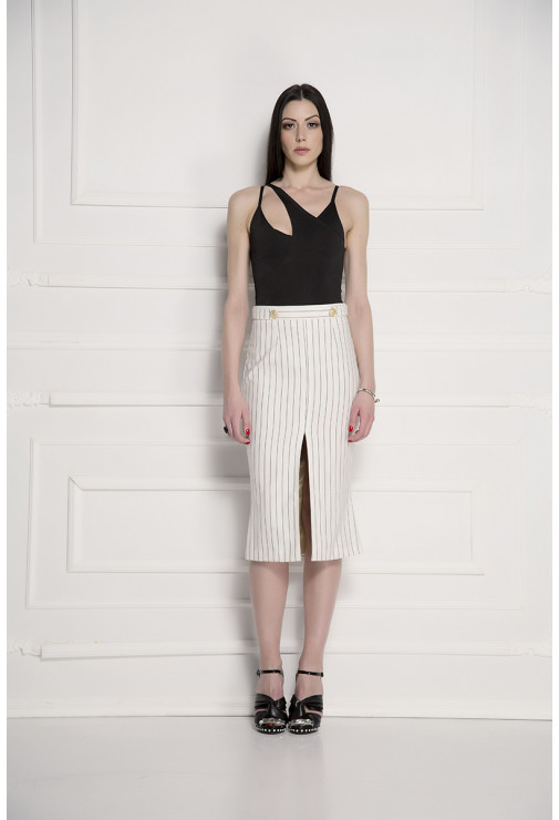 High waist stripe skirt